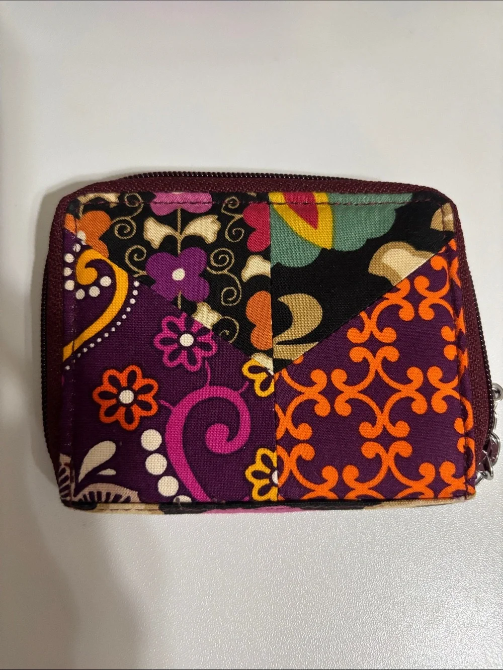 Vera Bradley Black Floral Quilted Cosmetic Bag - Multicolor